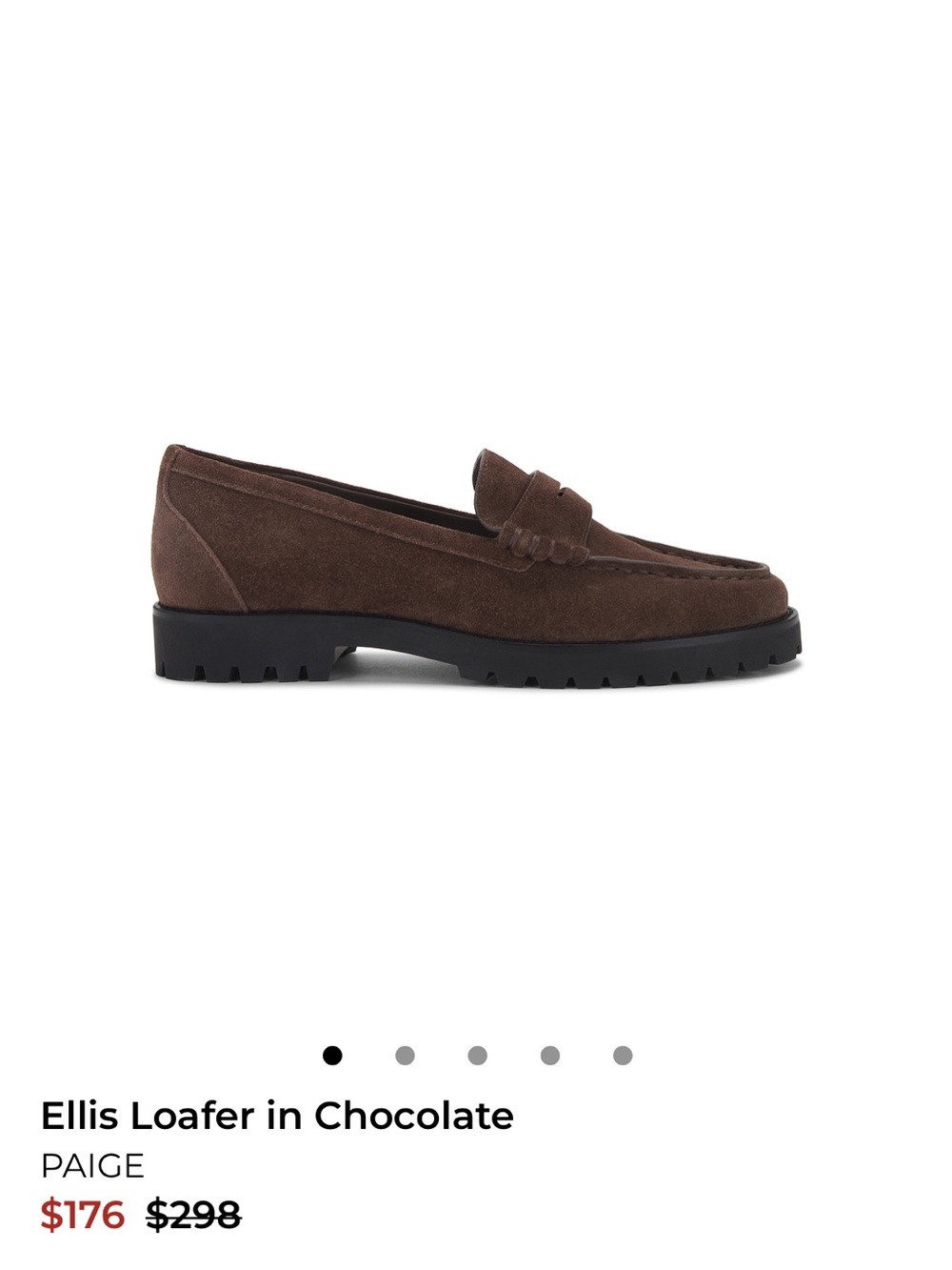 PAIGE Brown Suede Penny Loafers